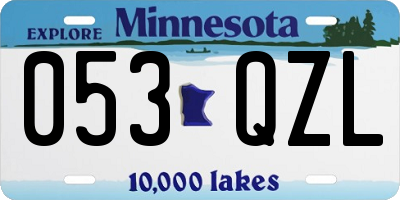 MN license plate 053QZL