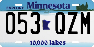 MN license plate 053QZM