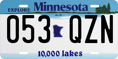 MN license plate 053QZN