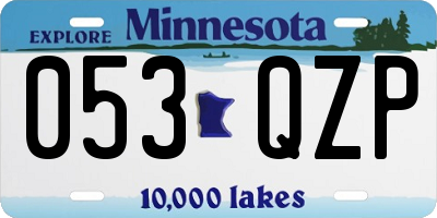 MN license plate 053QZP