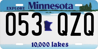 MN license plate 053QZQ