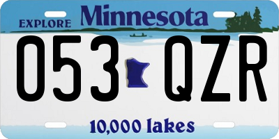 MN license plate 053QZR
