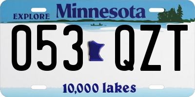 MN license plate 053QZT
