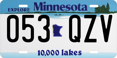 MN license plate 053QZV