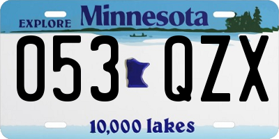 MN license plate 053QZX