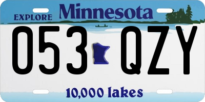 MN license plate 053QZY