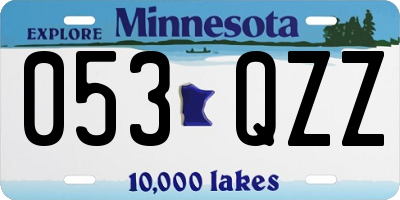 MN license plate 053QZZ