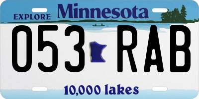 MN license plate 053RAB