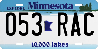 MN license plate 053RAC
