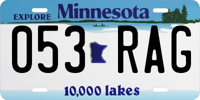 MN license plate 053RAG