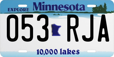 MN license plate 053RJA