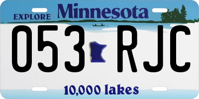 MN license plate 053RJC