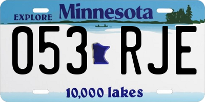 MN license plate 053RJE