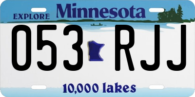 MN license plate 053RJJ