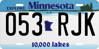 MN license plate 053RJK