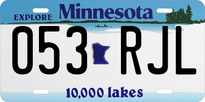 MN license plate 053RJL