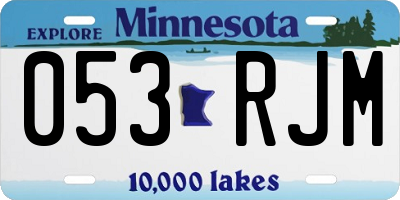 MN license plate 053RJM