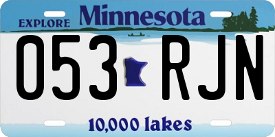 MN license plate 053RJN
