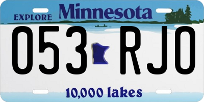 MN license plate 053RJO