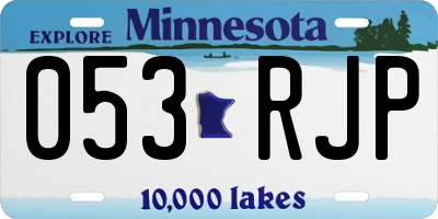 MN license plate 053RJP