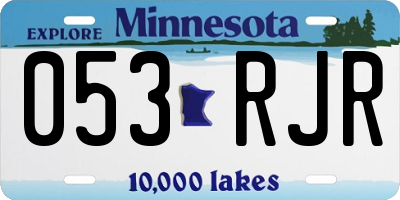 MN license plate 053RJR
