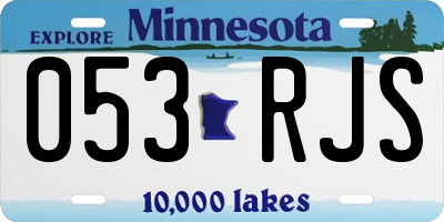 MN license plate 053RJS