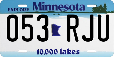MN license plate 053RJU