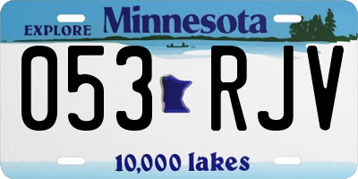 MN license plate 053RJV