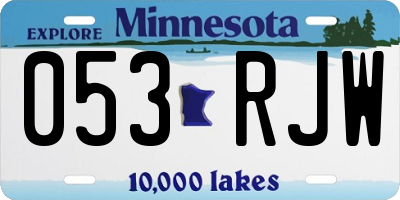 MN license plate 053RJW