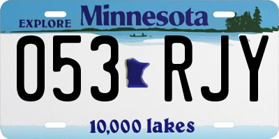MN license plate 053RJY