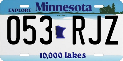 MN license plate 053RJZ