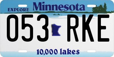 MN license plate 053RKE