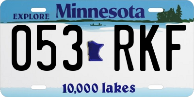 MN license plate 053RKF