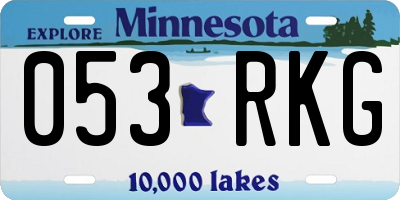 MN license plate 053RKG