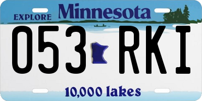 MN license plate 053RKI