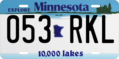 MN license plate 053RKL