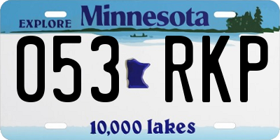 MN license plate 053RKP