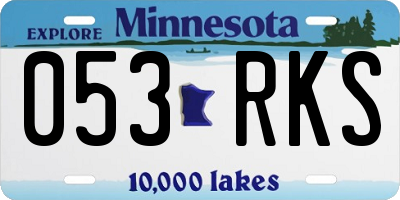 MN license plate 053RKS