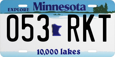 MN license plate 053RKT