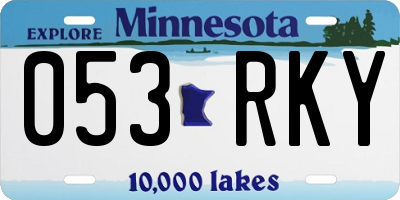 MN license plate 053RKY