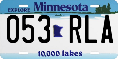 MN license plate 053RLA
