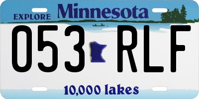 MN license plate 053RLF
