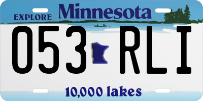 MN license plate 053RLI