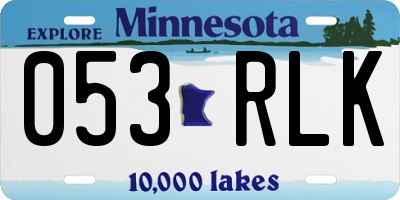 MN license plate 053RLK