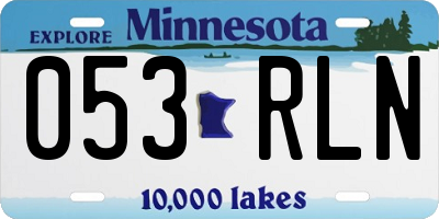 MN license plate 053RLN