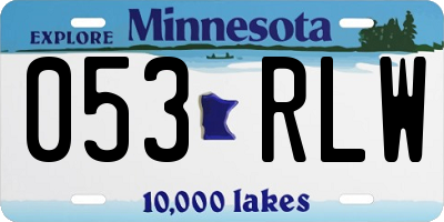 MN license plate 053RLW
