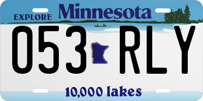 MN license plate 053RLY