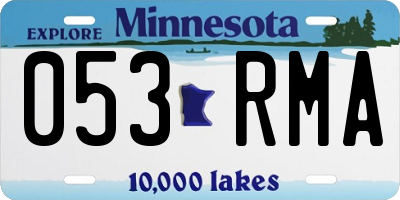 MN license plate 053RMA
