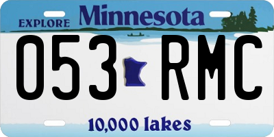 MN license plate 053RMC