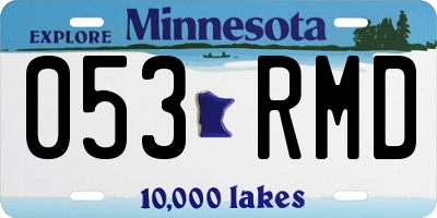 MN license plate 053RMD